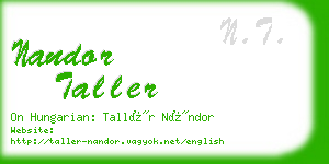 nandor taller business card